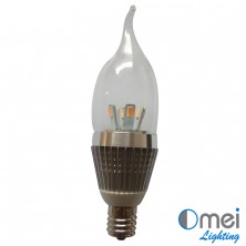 10piece LED E17 candle globe 3w halogen light Bulb CE RoHS Bent Tip
